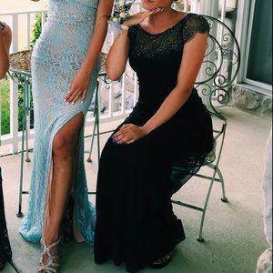 Charcoal Short Sleeve PROM DRESS!